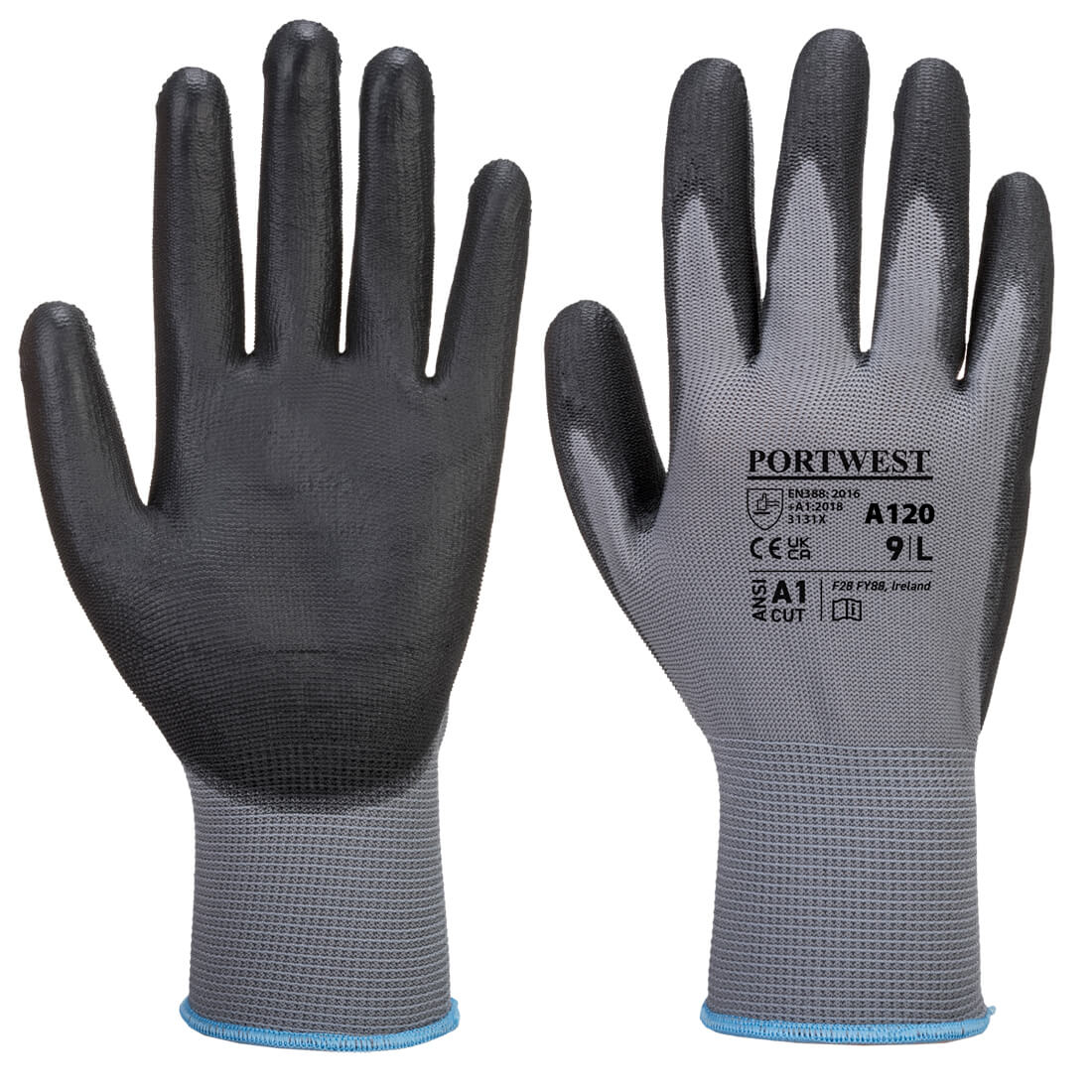 PU Palm Glove Grey/Black LR