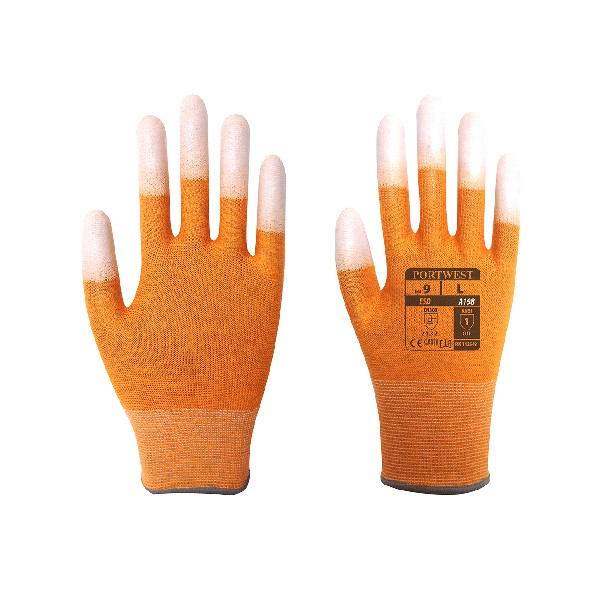 Antistatic PU Fingertip Glove Orange MR